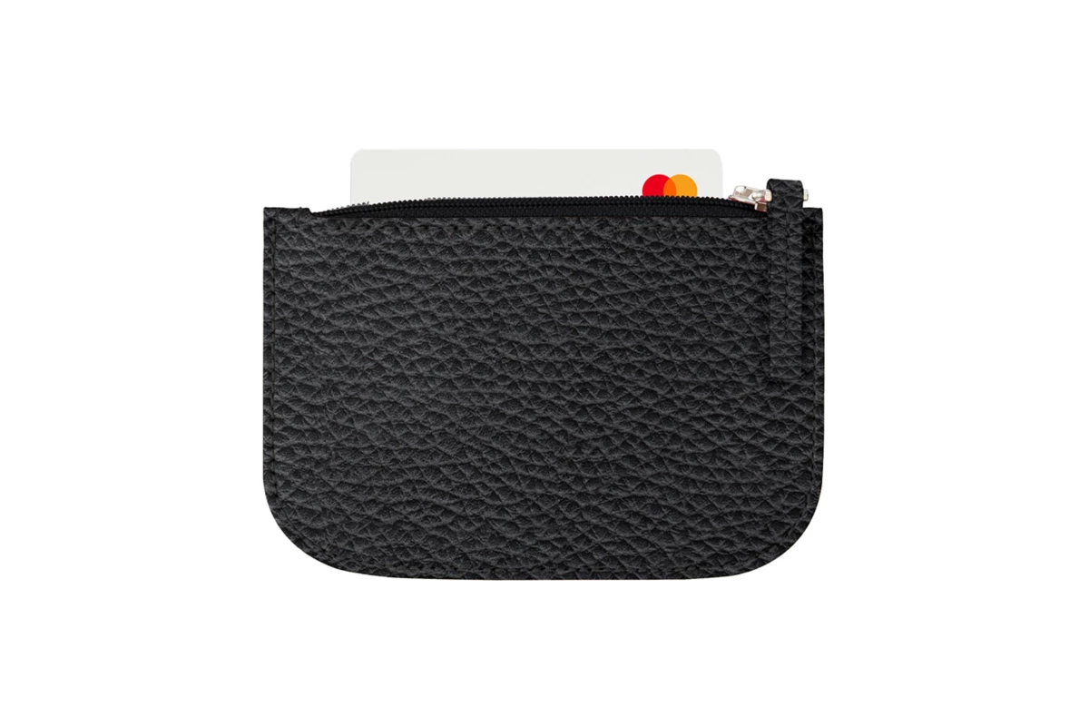 Stack Card Pouch Leather card pouch | Functional & Stylish - Black - Pebbled Leather