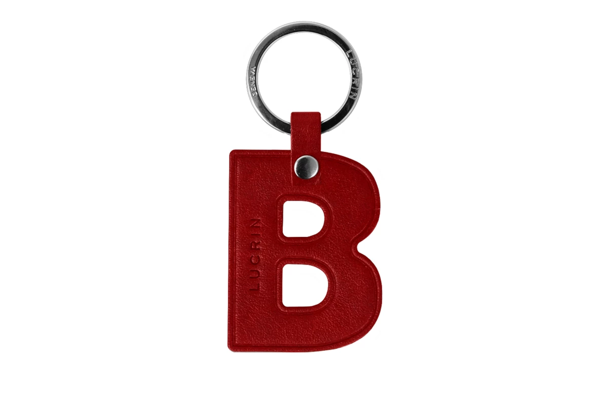 | Leather Alphabet Keychain by LUCRIN Geneva - Carmine - Vegetable ...