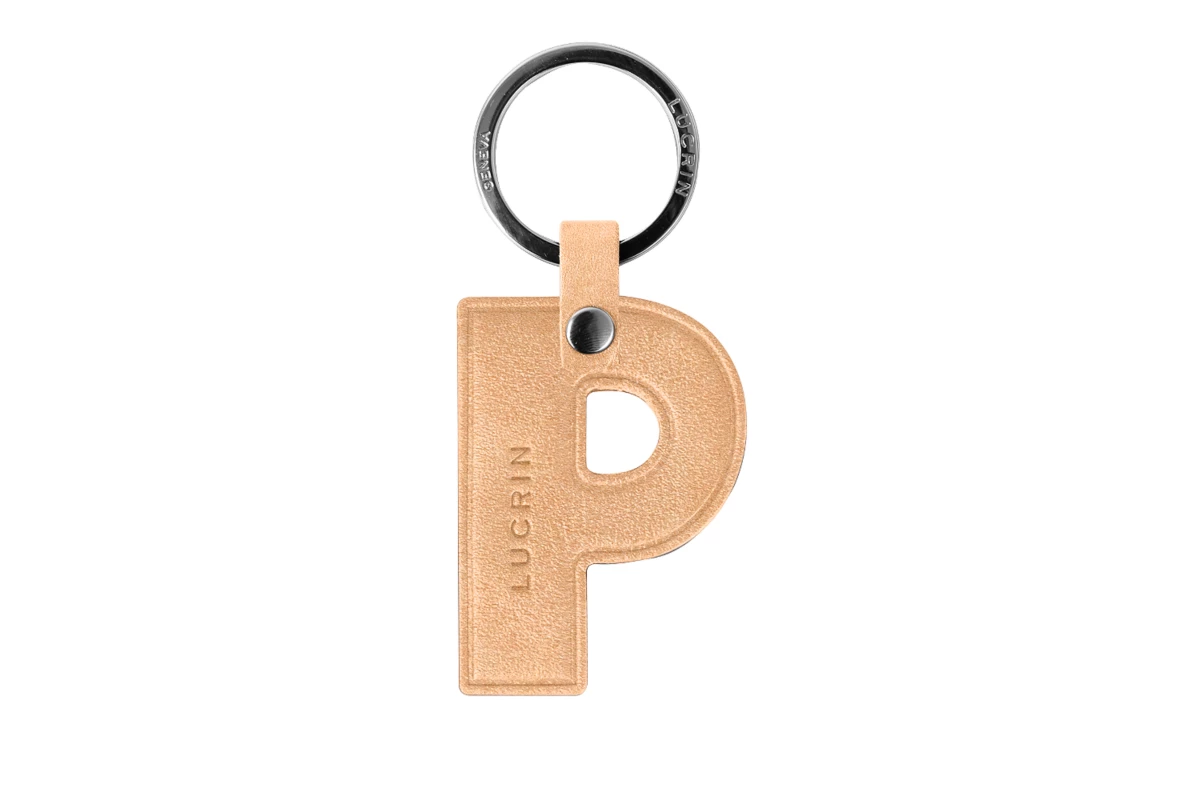 | Leather Alphabet Keychain by LUCRIN Geneva - Natural - Vegetable ...
