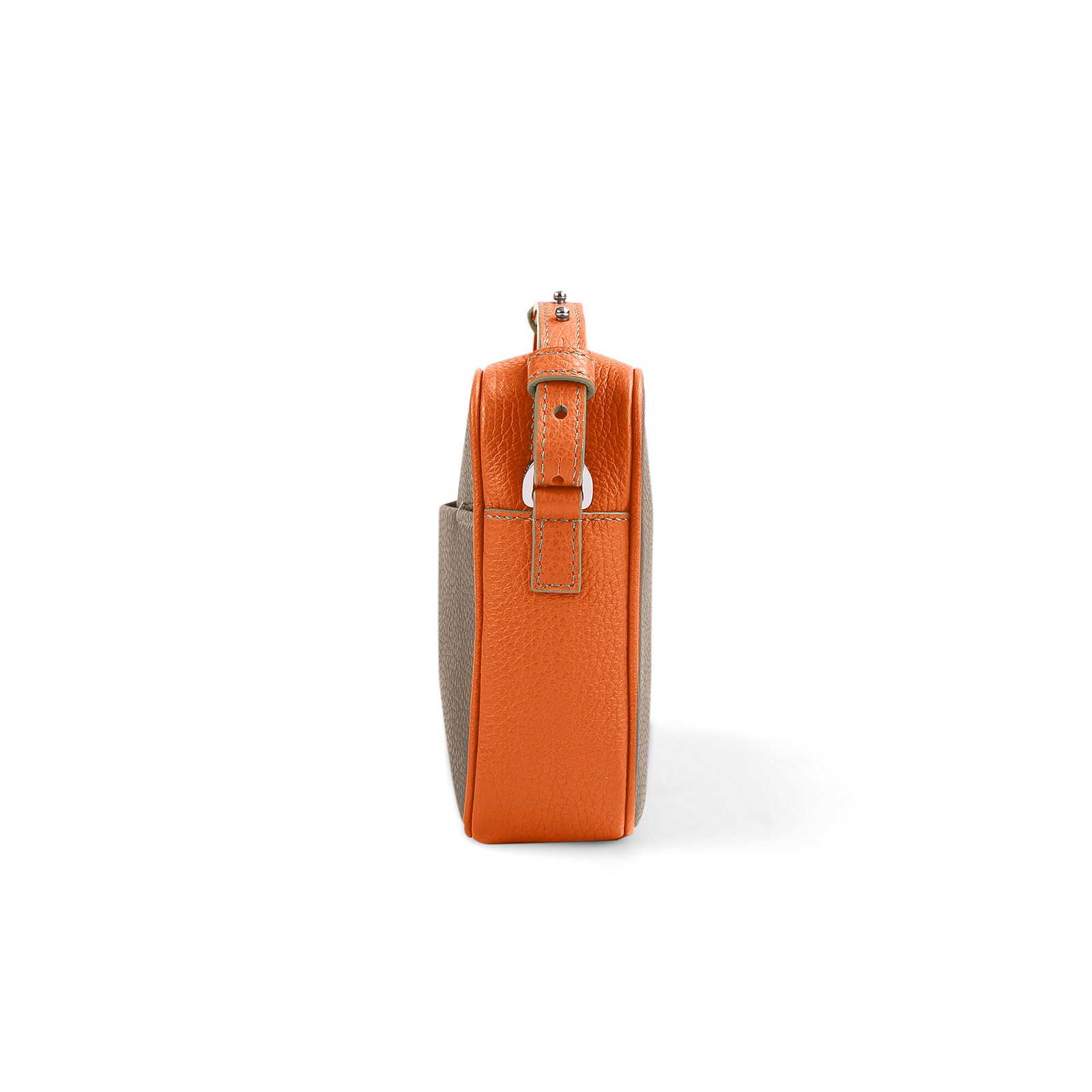 orange leather crossbody bag