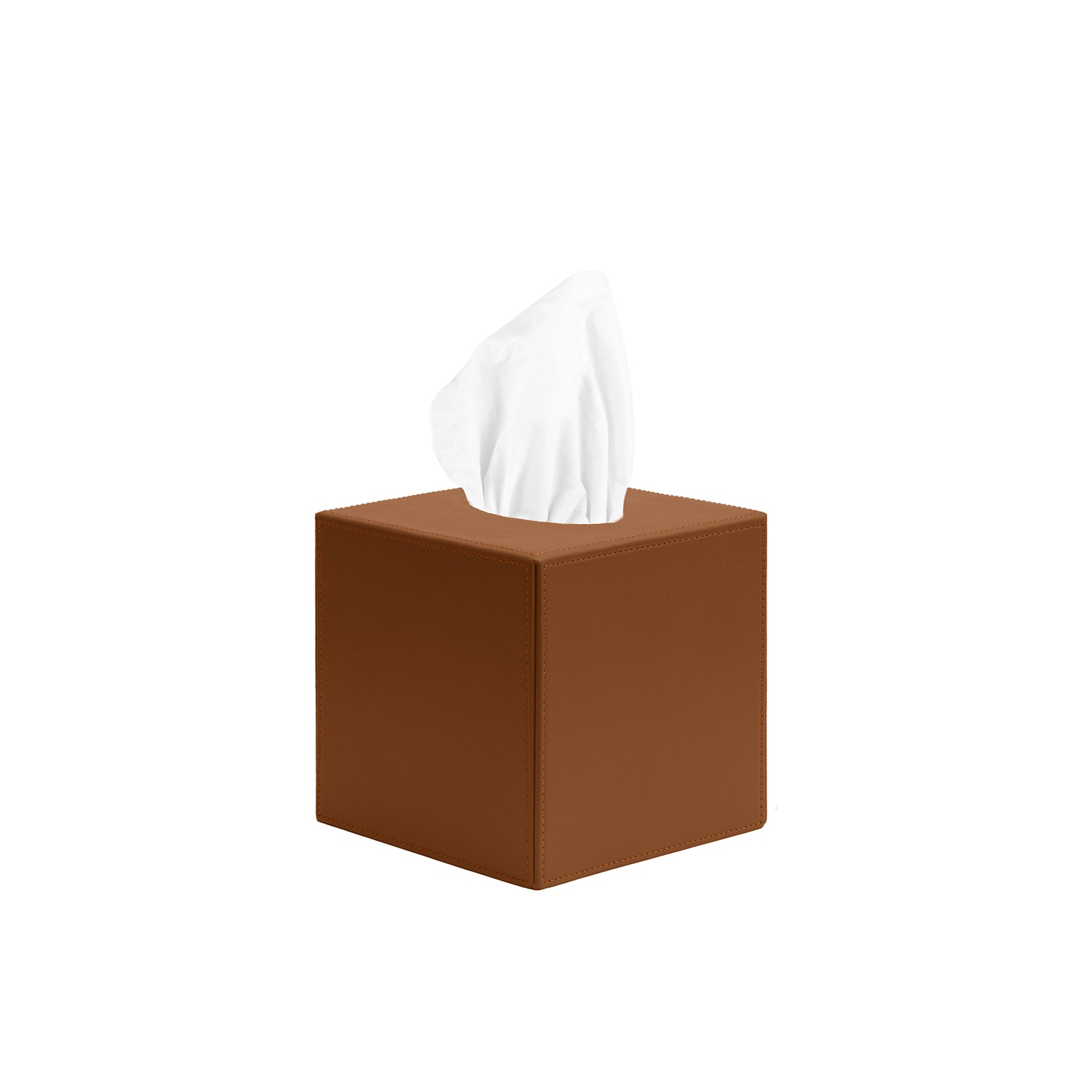 Leather Square Tissue Box Holder Square Tissue Box Holder Tan Smooth Leather