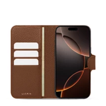 Custom iPhone 16 Pro Max Leather Wallet Case | Lucrin Geneva US