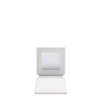 Square Pocket Mirror in Leather | Personalized by LUCRIN - White