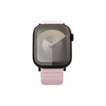 Magnetarmband – Apple Watch 46 mm – Schwarz - Rosa - Kalb Leder