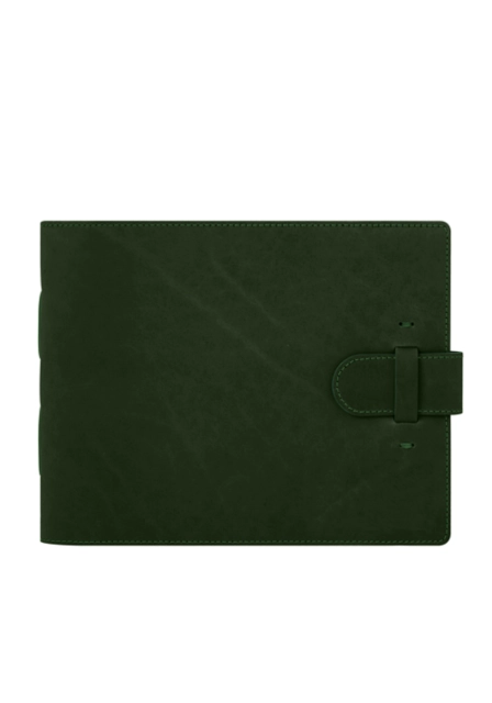 Landscape Photo & Guest Book - Alpine - Dark Green - Cow Hide Leather