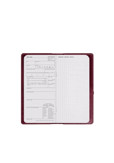 Hiking Logbook - Alpine - Burgundy - Cow Hide Leather