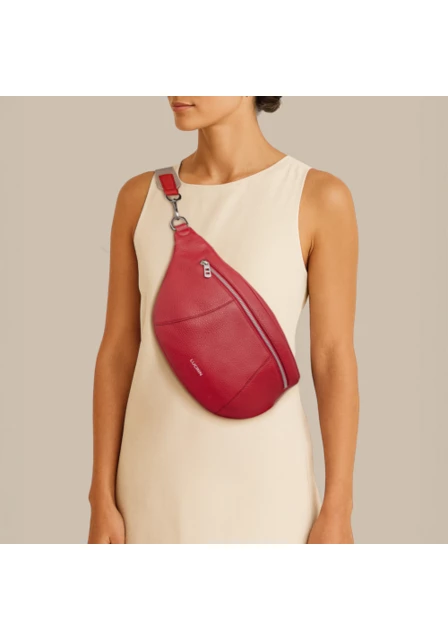 Leather Belt Bag – Large Size - Mouse-Grey - Pebbled Leather