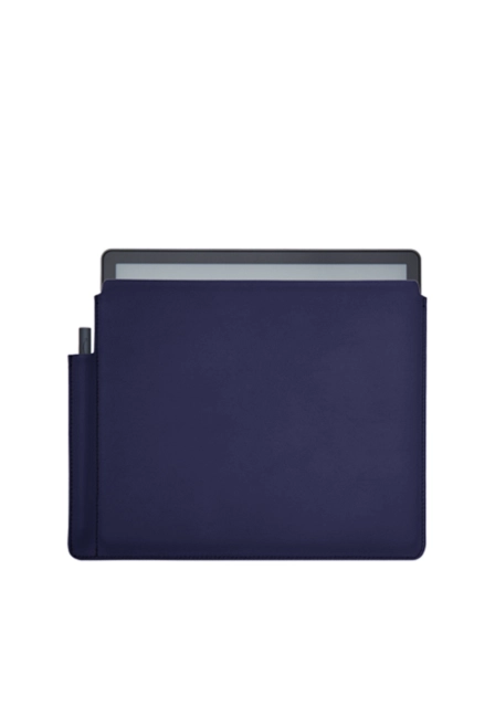 Kindle Scribe Sleeve with Pen Slot (2024) - Navy Blue - Smooth Leather
