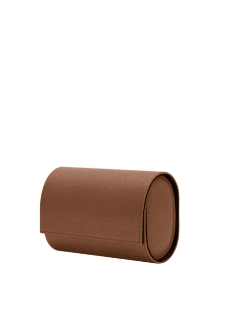Watch case for 2 watches - Tan - Pebbled Leather
