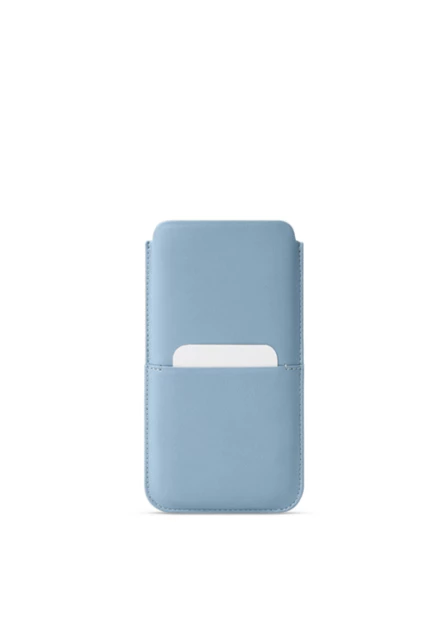 Pouch with Pocket - iPhone 17 - Pastel Arctic  - Smooth Leather