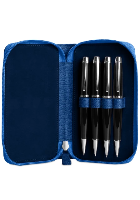 Estuche con cremallera - 4 bolígrafos