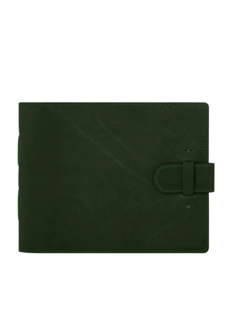 Landscape Photo & Guest Book - Alpine - Dark Green - Cow Hide Leather