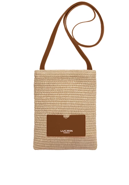 On The Go Crossbody Bag in Raffia