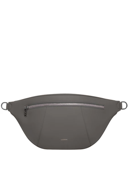 Leather Belt Bag – Large Size - Mouse-Grey - Pebbled Leather