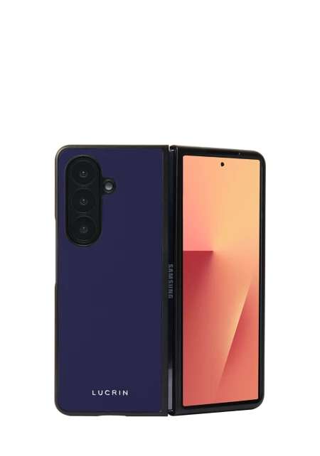 غطاء Samsung Galaxy Z Fold 7 - كحلي - جلد ناعم