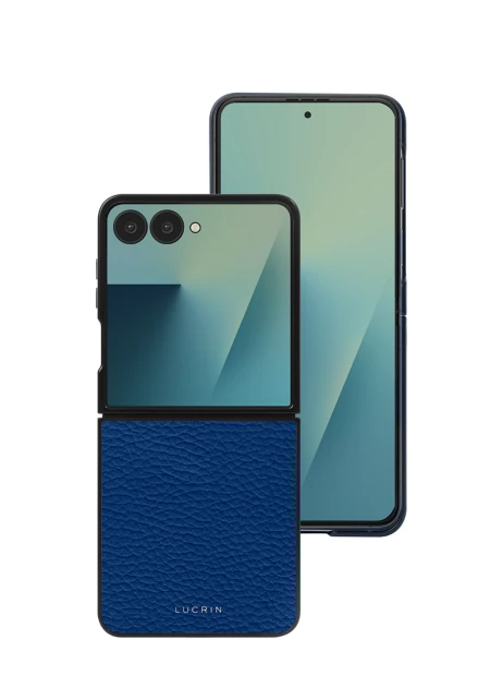 حافظة Samsung Galaxy Z Flip 7 - أزرق ملوكي - جلد محبب