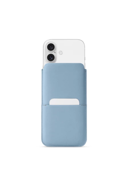 Pouch with Pocket - iPhone 17 - Pastel Arctic  - Smooth Leather