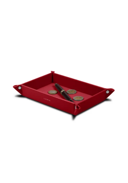 صينية ترتيب مستطيلة مقاس (17 × 11 × 3 سم) - Red - Plant-Based Material