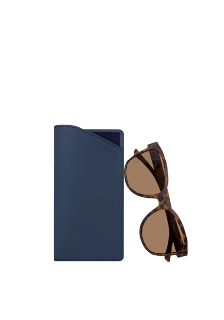 Custodia per occhiali grandi - Blu Navy - Materiale Vegetale