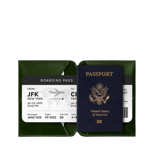 Passport Cover - Alpine Collection - Dark Green - Cow Hide Leather