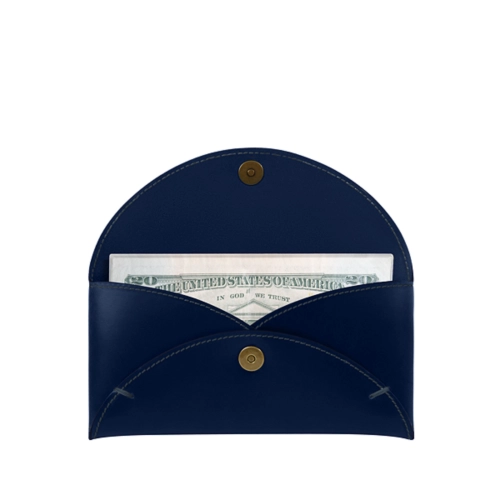 Alpine Portemonnaie im Umschlagstil - Marineblau  - Rindsleder