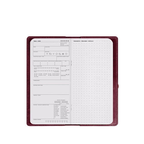 Carnet de randonnée - Alpine - Bordeaux - Cuir de vachette