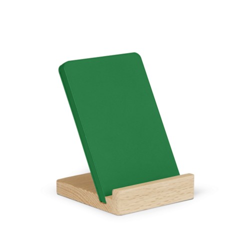 Phone Stand for Desk - Leather & Oak Wood