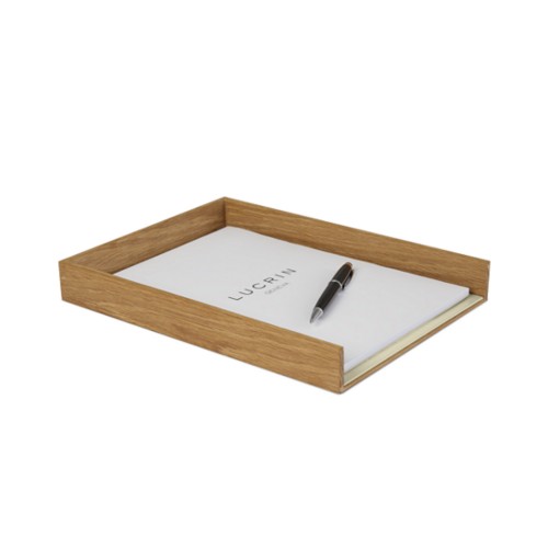 A4-Papierablage – Eichenholz & Leder