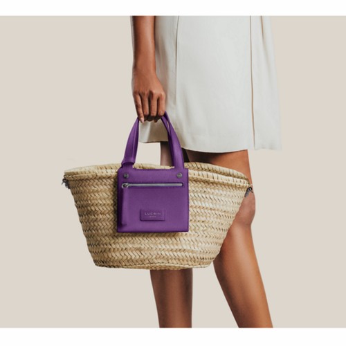 Small Basket Bag - Lavender - Smooth Leather