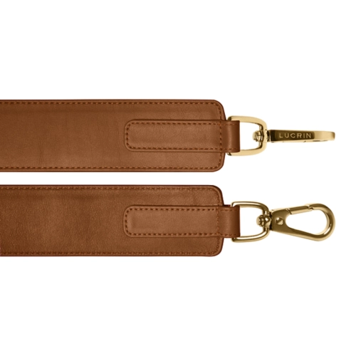 Tasriem 45 mm – Gouden haak - Tan - Soepel Leer