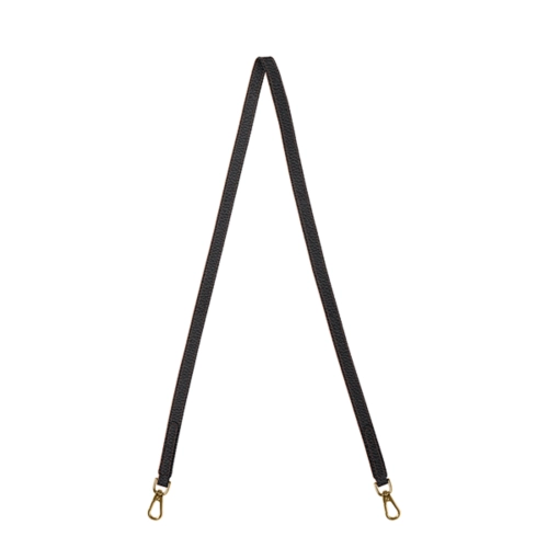 Tasriem 15 mm – Gouden haak - Zwart - Korrelig Leer