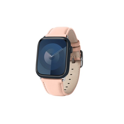 Correa de lujo para el Apple Watch de 41 mm - Plateada - Nude - Piel Liso