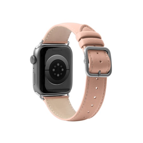 奢华Apple Watch 41mm表带 - 银色 - Nude - Smooth Leather