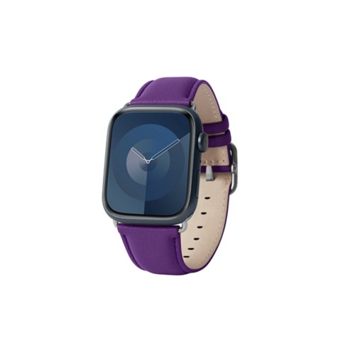 奢华Apple Watch 41mm表带 - 银色 - Lavender - Calf Leather