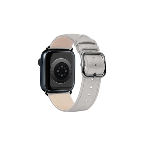 Exklusiv Band - Apple Watch 41mm - Silver - Metalliskt Läder