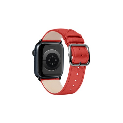 Exklusiv Band - Apple Watch 41mm - Röd - Metalliskt Läder