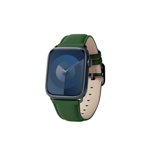 Exklusiv Band - Apple Watch 41mm - Mörkgrön - Slätt läder