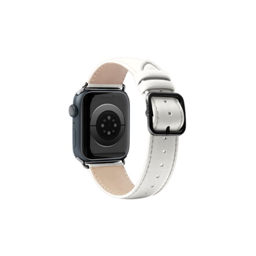 Exklusiv Band - Apple Watch 41mm - Vit - Slätt läder