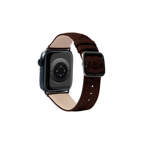 Luxury Band  -  Dark Brown  -  Crocodile style calfskin