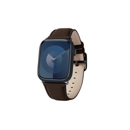 Cinturino Apple Watch con fibbia ad ardiglione, bordi risvoltati - Adattatore nero