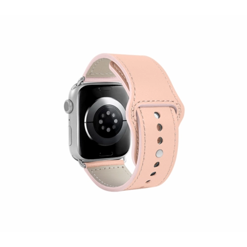 Cinturino sportivo per Apple Watch 42 mm - Chiusura pin-and-tuck - Nude - Pelle Liscia