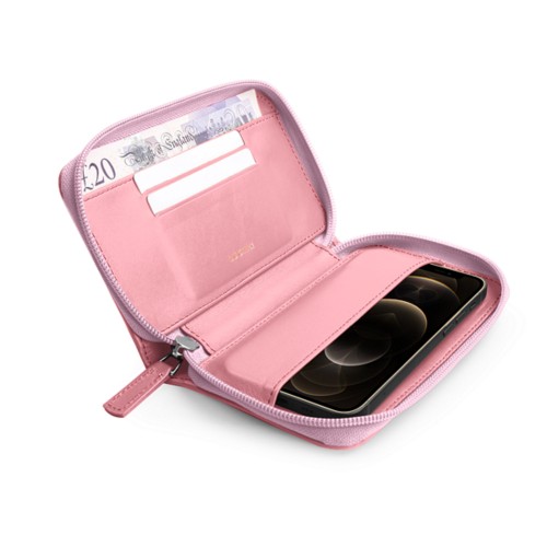 Custodia a portafoglio con zip per iPhone 12 Pro