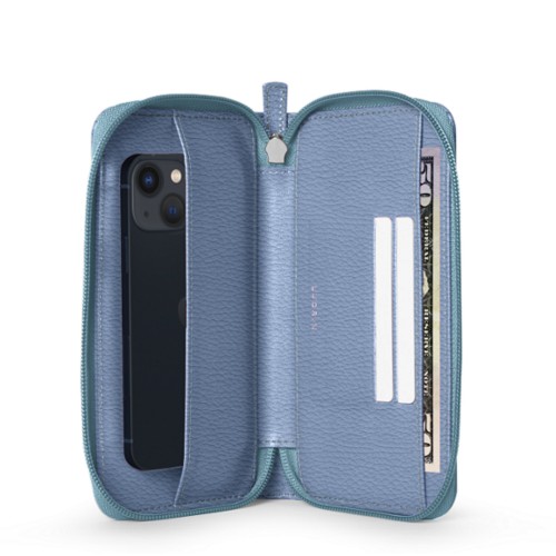 Custodia portafoglio con zip per iPhone 13 mini