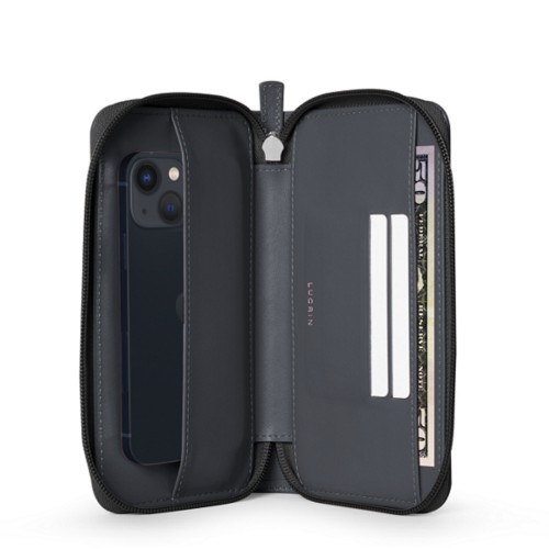 Custodia portafoglio con zip per iPhone 13 mini