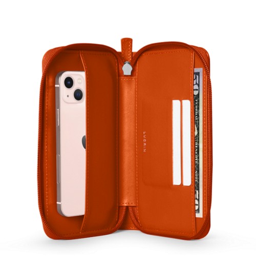 Custodia portafoglio con zip per iPhone 13