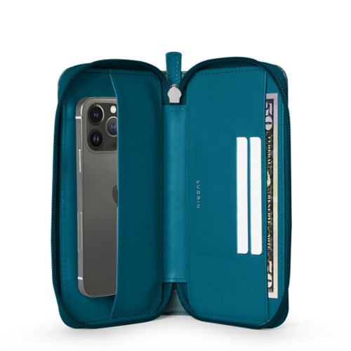Custodia portafoglio con zip per iPhone 13 Pro