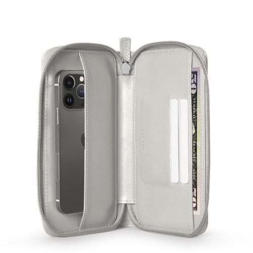 Custodia portafoglio con zip per iPhone 13 Pro