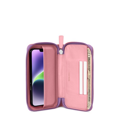 Custodia portafoglio con zip - iPhone 14