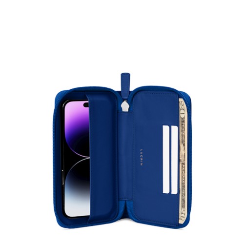 Custodia portafoglio con zip - iPhone 14 Pro