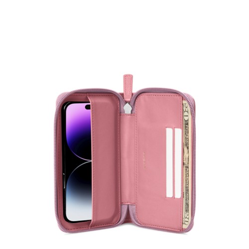 Custodia portafoglio con zip - iPhone 14 Pro